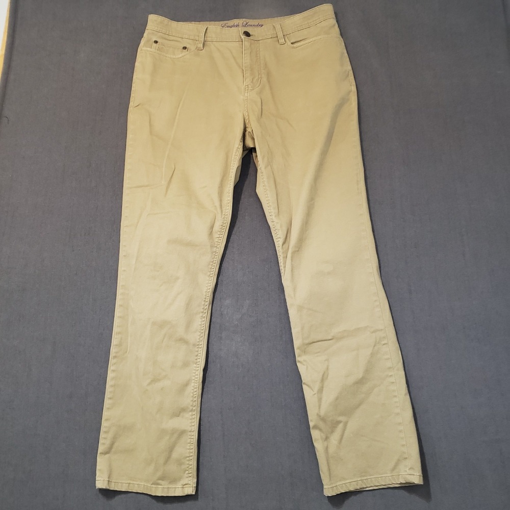 English Laundry Chino Mens Size 34x32 Cotton Blend Tan‎